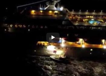 WATCH: Cape Cod Canal Pilot Transfer at Night