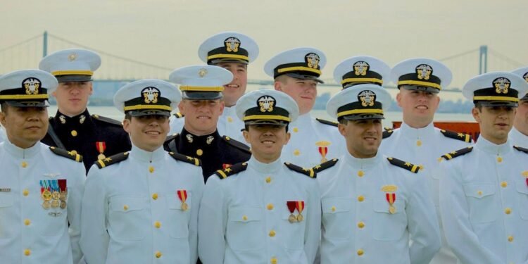USN Officers SUNY Maritime College - Choker Whites