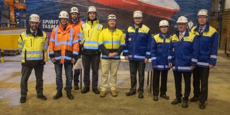 Rauma Begins Building Second LNG Ferry for Spirit of Tasmania