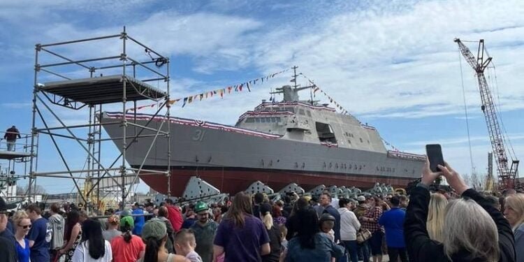 Future USS Cleveland Launched and Christened