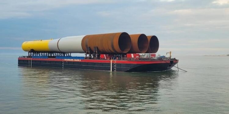Wagenborg to Transport 107 Foundations for Ørsted's Offshore Wind Farms