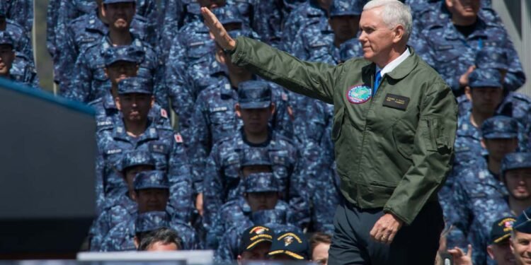 pence visits aircraft carrier