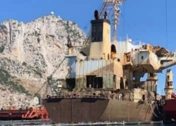 Photos: Gibraltar Refloats Stern Section of Wrecked OS 35 Bulker