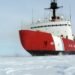 The Coast Guard Cutter Polar Star, with 75,000 horsepower and its 13,500-ton weight, is guided by its crew to break through Antarctic ice en route to the National Science Foundation