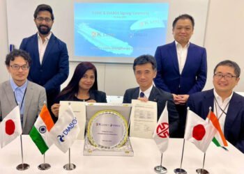 From left to right: Kohei Morita, General Manager, Drybulk Planning Group, K Line; Rohit Khera, Diabos; Meera Kumar, CEO, Diabos; Masatoshi Taguchi, Managing Executive Officer, K Line; Chengwen Cheang, K Line India; Eisuke Hayashi, Bulk Carrier Group, K Line