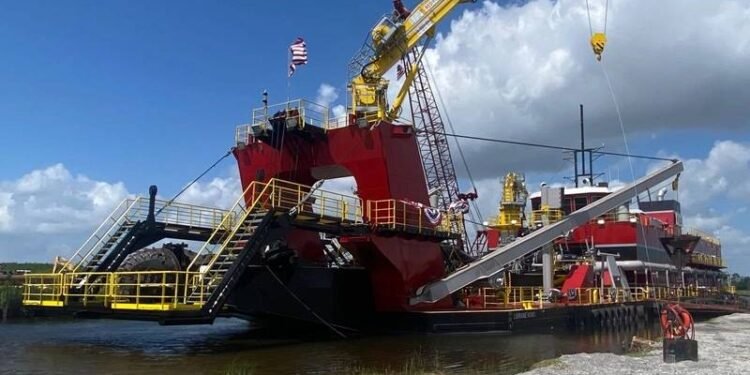 Mike Hooks Christens New Dredge