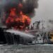 Firefighters extinguish a fire on an oil tanker of Mexican state oil company Pemex named "Burgos" off the coast of Boca del Rio in Veracruz state, Mexico September 24, 2016. REUTERS/Victor Yanez