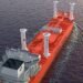 Tanker fitted with suction sail technology