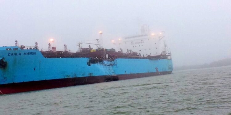 Collision near Morgans Point in Houston Ship Channel