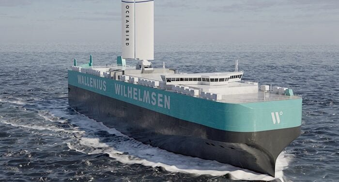 Oceanbird wing sail on ship