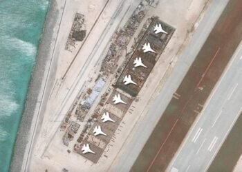 Aircraft hangars that, according to the Center for Strategic and International Studies (CSIS), have room for any fighter jet in the Chinese air force are seen on Mischief Reef in the Spratly islands, in the disputed South China Sea in this July 22, 2016 satellite image released by the Asian Maritime Transparency Initiative at CSIS to Reuters on August 9, 2016. Aircrafts added at source for illustrative purposes. CSIS Asia Maritime Transparency Initiative/DigitalGlobe/Handout via REUTERS ATTENTION EDITORS - THIS IMAGE WAS PROVIDED BY A THIRD PARTY. REUTERS IS UNABLE TO INDEPENDENTLY VERIFY THE AUTHENTICITY, CONTENT, LOCATION OR DATE OF THIS IMAGE. FOR EDITORIAL USE ONLY. NOT FOR SALE FOR MARKETING OR ADVERTISING CAMPAIGNS. NO COMMERCIAL OR BOOK SALES. MANDATORY CREDIT. NO RESALES. NO ARCHIVES. TPX IMAGES OF THE DAY