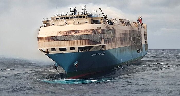EVs and car carrier fire safety Felicity Ace case EVs and car carrier fire safety