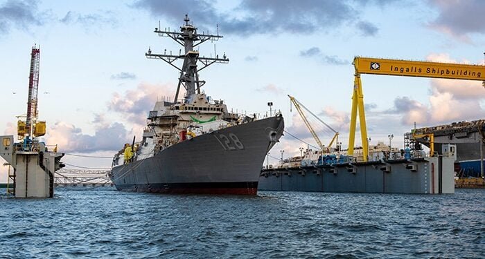 Future USS Ted Stevens (DDG 128) on the water