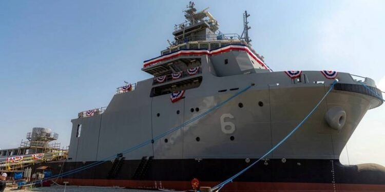 Bollinger Christens Lead US Navy Towing and Salvage Vessel