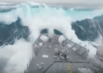 WATCH: Navy Ship Takes Huge Wave Over Bow