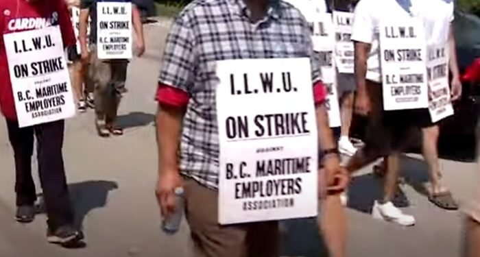 Strikers prior to B.C. ports deal