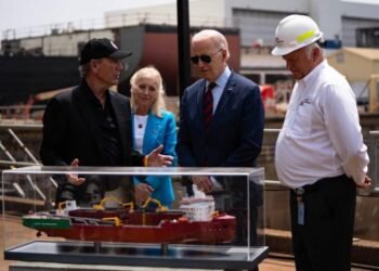 Biden Attends Steel Cutting for Great Lakes' Subsea Rock Installation Vessel