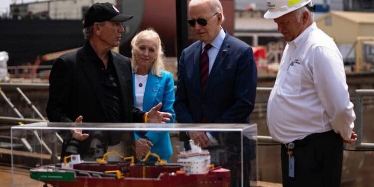 Biden Attends Steel Cutting for Great Lakes' Subsea Rock Installation Vessel