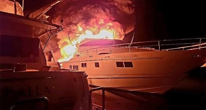 Oily rag fire engulfs yacht
