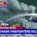 Newark car carrier fire