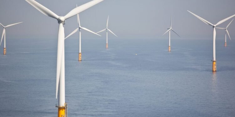 Offshore Wind Turbines At Sea