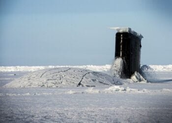160317-N-QA919-091 ARCTIC CIRCLE (March 15, 2016) The Los Angeles-class fast attack submarine USS Hampton (SSN 757) surfaces at Ice Camp Sargo during Ice Exercise (ICEX) 2016. ICEX 2016 is a five-week exercise designed to research, test, and evaluate operational capabilities in the region. ICEX 2016 allows the U.S. Navy to assess operational readiness in the Arctic, increase experience in the region, advance understanding of the Arctic Environment, and develop partnerships and collaborative efforts. (U.S. Navy photo by Mass Communication Specialist 2nd Class Tyler Thompson)