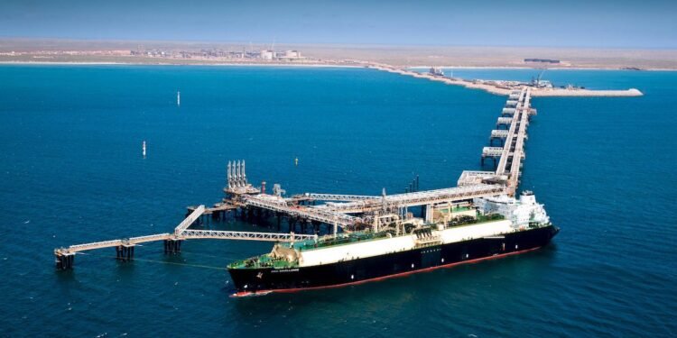 An undated handout photo of the Gorgon LNG project located in Western Australia.