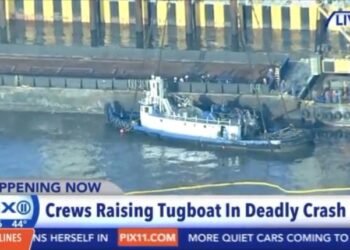 Sunken Tugboat Pulled from Hudson River with Body of Third Victim