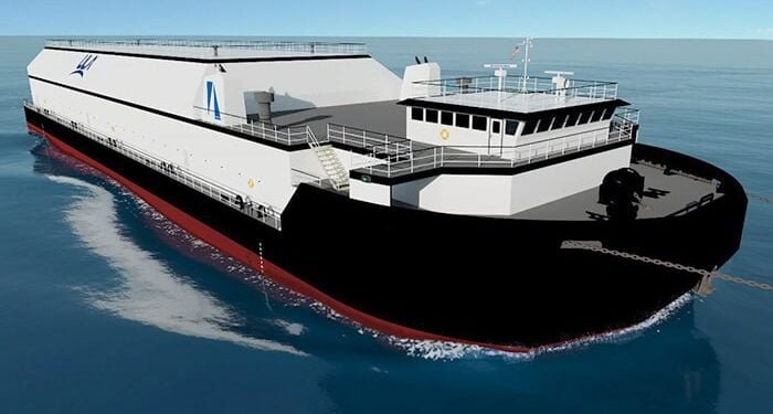 Rocket-carrying RO/RO barge