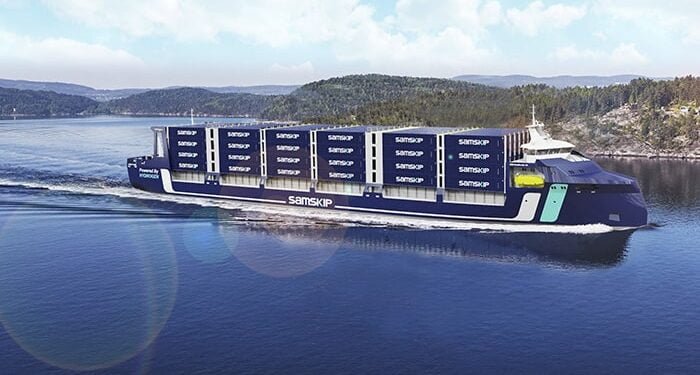 hydrogen fuel cell powered Samskip containership