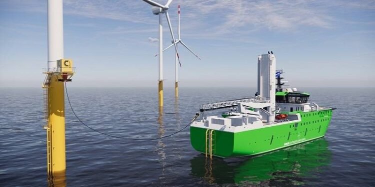Damen Introduces Fully Electric SOV with Offshore Charging
