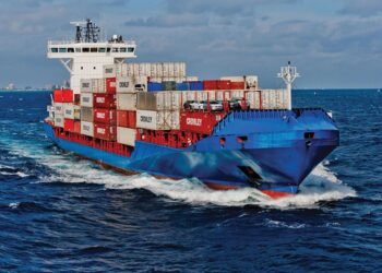 Crowley ship on sea leg of multi-modal service