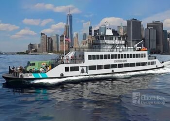 Rendering of new Governors Island battery-hybrid ferry