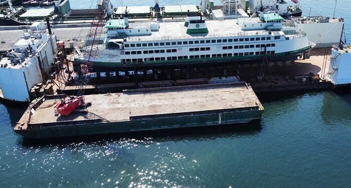 Cathlamet in dry dock