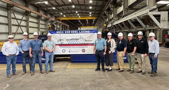 Keel authentication of new auto and passenger ferry
