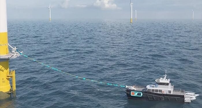 offshore charging system will soon be tested at a wind farm