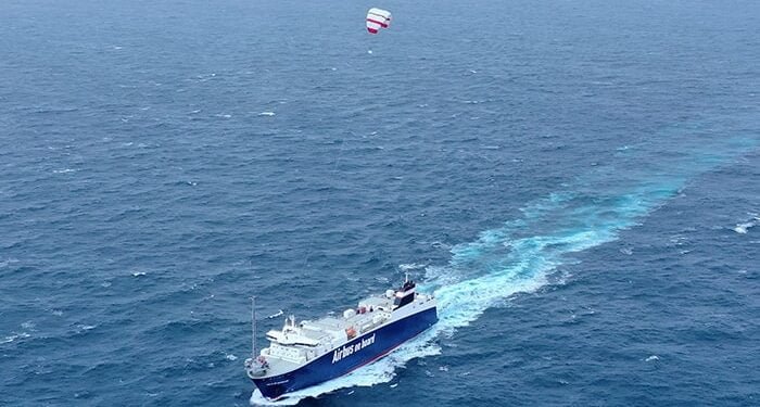 Seawing above ship