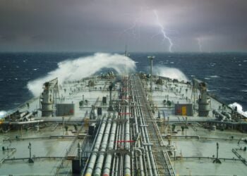 tanker in storm