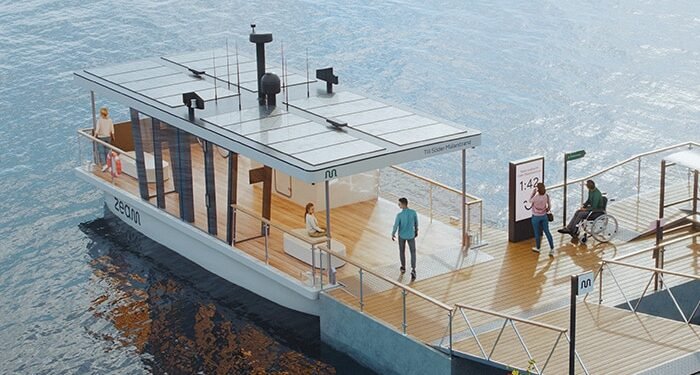 Autonomous ferry at dock