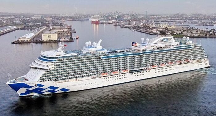 Port of LA points cruise terminal RFP Princess Cruises ship in the Port of Los Angeles.