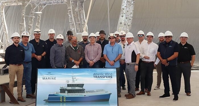 CTV keel laying at St/ Johns Ship Building