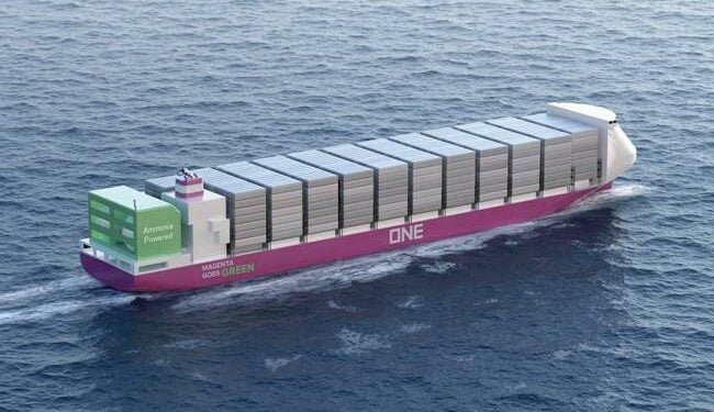 ONE Secures AiP for 3500 TEU Ammonia Dual-Fueled Vessel