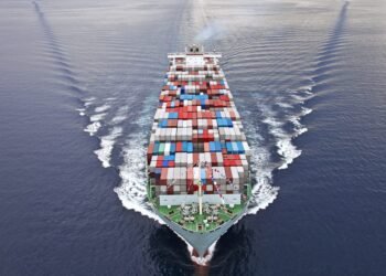 containership at sea