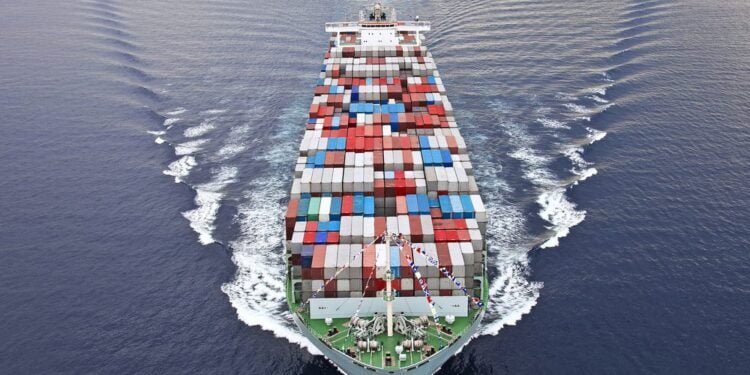 containership at sea