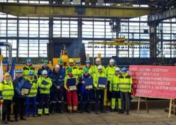 Ulstein Verft Cuts First Steel for New and Improved Nexans Aurora Vessel