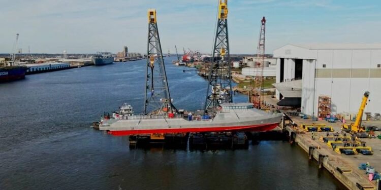 Austal USA Launches Large USV Vanguard for US Navy