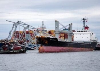 First Large Commercial Ships Clear Baltimore After 33 Days in Port