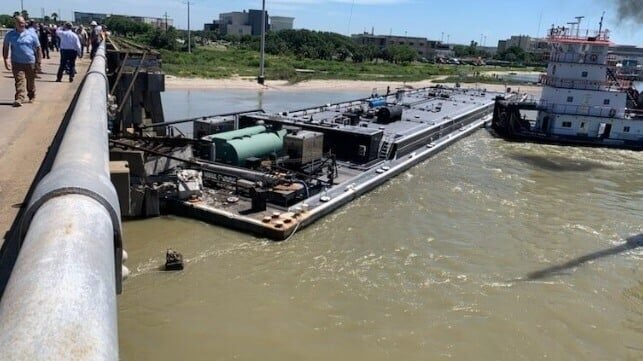 Video: Barge Hits Bridge Linking Galveston to Texas A&M Maritime Academy