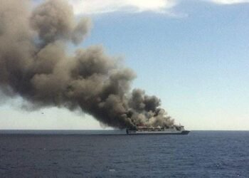 Burning Ferry Evacuated in Mediterranean Sea Off Spain