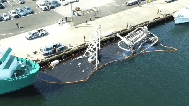 Pioneering Crab Boat F/V North American Sinks at the Pier
